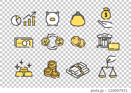 簡單說明與金錢相關的圖標 120097931