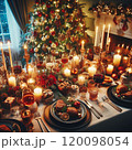 豪華なクリスマスディナーテーブル 120098054