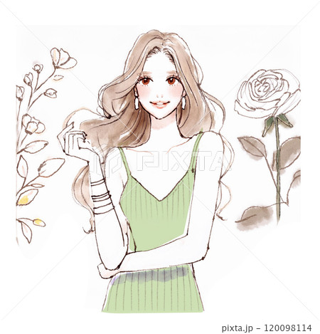女性・女の子のイラスト素材  女性・女の子のイラスト素材  120098114