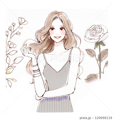 女性・女の子のイラスト素材　 120098119