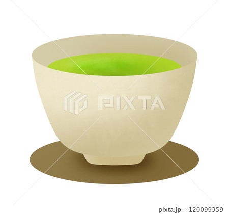 湯飲みに入った緑茶のイラスト 120099359
