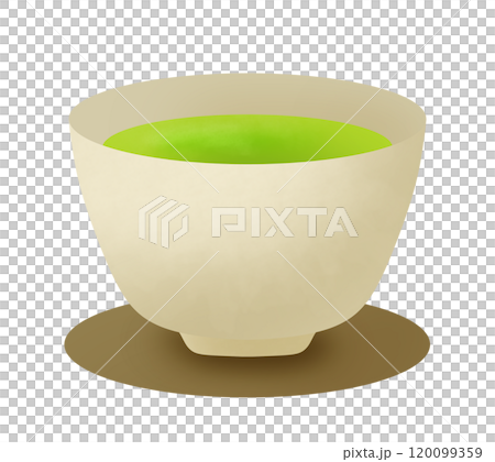 湯飲みに入った緑茶のイラスト 120099359
