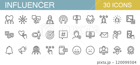 インフルエンサーに関するアイコンセット　 120099384
