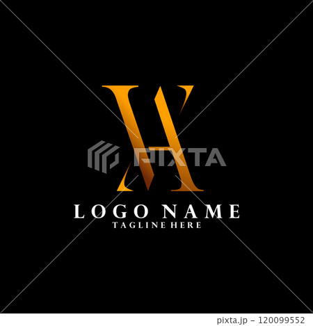 abstract initial minimalis letter VA slice vector logo design 120099552