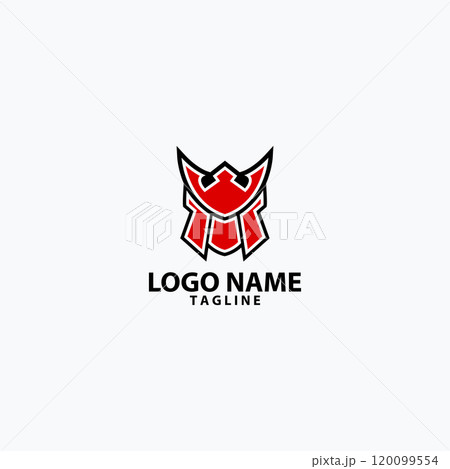 Abstract samurai head logo design vector 120099554