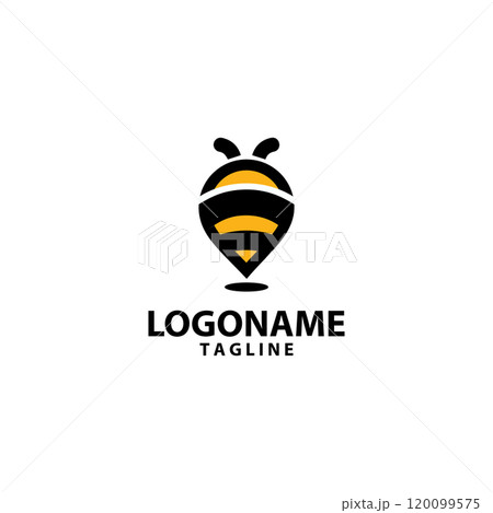 pin location honey logo design vector 120099575