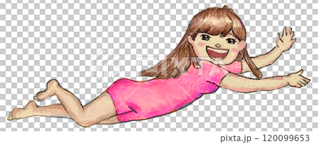 Swimming girl 120099653