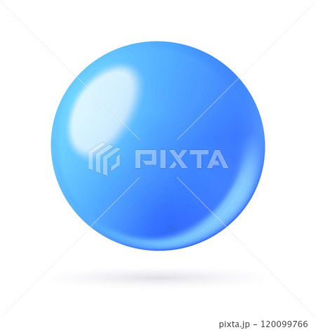 Blue 3d sphere abstract ball shape vector illustration isolated on white background 120099766