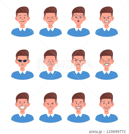 Portraits of man. Boy Avatar. Male emotions. Portraits of man. Boy Avatar. Male emotions. 120099772