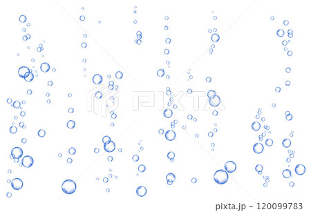 Oxygen air bubbles  flow  in water on white  background. 120099783