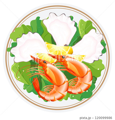 Seafood Platter with Shrimp and Oysters 120099986