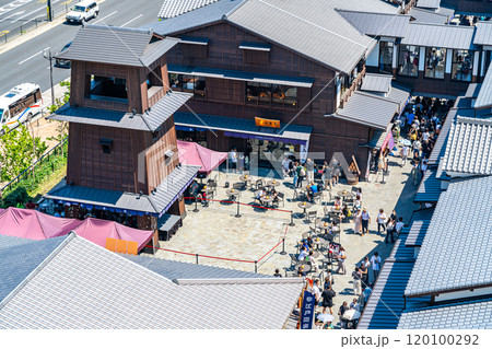 【東京都】建物の屋上から見た豊洲にある千客万来 120100292