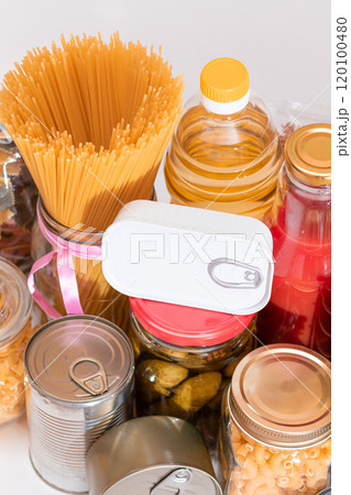 Food Reserves: Canned Food, Spaghetti, Pate, Tuna, Tomato Juice, Pasta, Fish and Grocery Food Reserves: Canned Food, Spaghetti, Pate, Tuna, Tomato Juice, Pasta, Fish and Grocery 120100480
