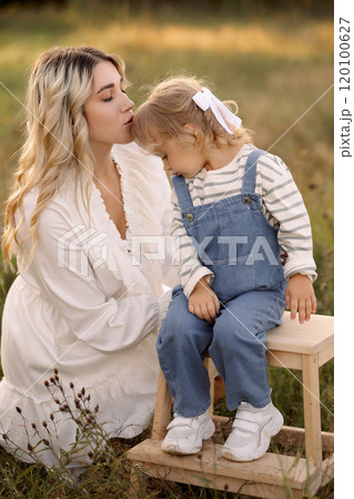Mother and Child Enjoying Nature Together 120100627