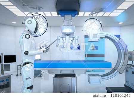 Cyborg diagnose in surgery room Cyborg diagnose in surgery room 120101243