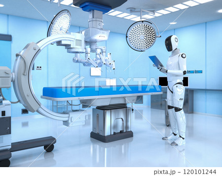 Cyborg diagnose in surgery room 120101244