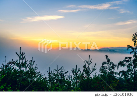 夜明けの空と雲海【北安曇郡池田町広津】 夜明けの空と雲海【北安曇郡池田町広津】 120101930