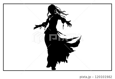 Stylish silhouettes of cosplay, illustration cosplay Stylish silhouettes of cosplay, illustration cosplay 120101982