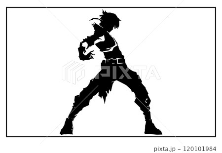 Stylish silhouettes of cosplay, illustration cosplay 120101984