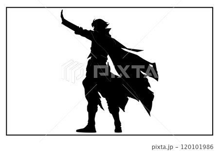 Stylish silhouettes of cosplay, illustration cosplay Stylish silhouettes of cosplay, illustration cosplay 120101986