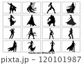 Stylish silhouettes of cosplay, illustration cosplay Stylish silhouettes of cosplay, illustration cosplay 120101987