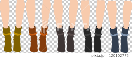 Illustration of a woman's legs wearing boots Illustration of a woman's legs wearing boots 120102773