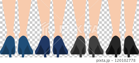 Illustration of a woman's legs wearing high heels 120102778