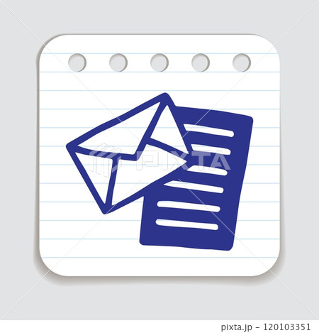 Doodle Open envelope with letter icon or logo, hand drawn with thin black line Doodle Open envelope with letter icon or logo, hand drawn with thin black line 120103351