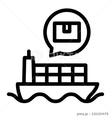 物流ラインアイコン、貨物輸送、貨物船アイコン 物流ラインアイコン、貨物輸送、貨物船アイコン 120103479