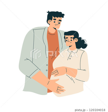 Pregnancy Planning with Young Man and Woman Vector Illustration 120104018
