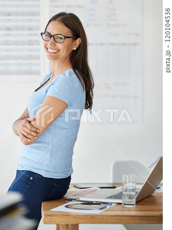 Shes got big dreams for her career. Portrait of a young female designer in her office. 120104536