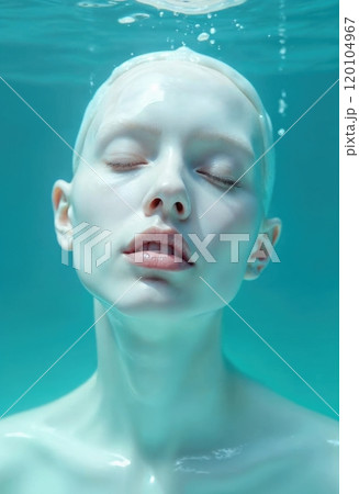 The head of a beauty under water. The head of a beauty under water. 120104967