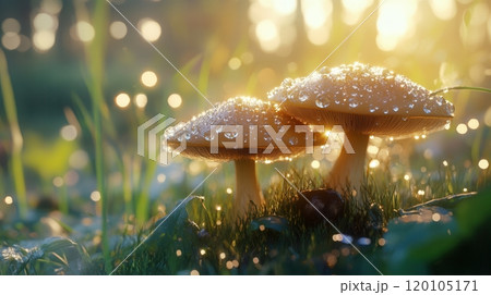 Magical mushrooms fantasy fungi backdrop 120105171