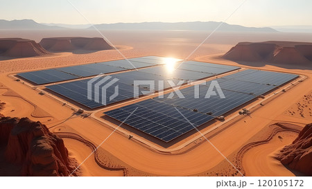 big solar power plant in the desert, generative ai 120105172