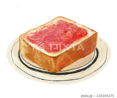 手描きのジャムトースト(いちご) 手描きのジャムトースト(いちご) 120105275