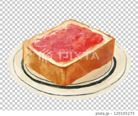 Hand-drawn toast with jam (strawberry) Hand-drawn toast with jam (strawberry) 120105275