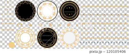 Set of elegant frames and ornaments 120105406