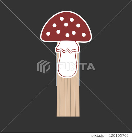 Small Wooden Clothes Peg decorated with cute fly agaric mushroom. Isolated design element for Autumn and Christmas pins. Vector illustration of Clothespin. Small Wooden Clothes Peg decorated with cute fly agaric mushroom. Isolated design element for Autumn and Christmas pins. Vector illustration of Clothespin. 120105703