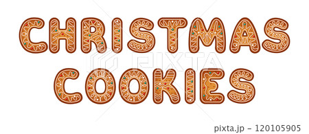 Gingerbread cookies form words Christmas Cookies objects 120105905