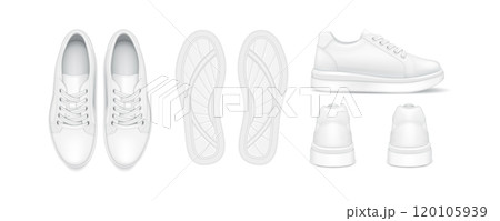 Training sneakers design realistic vector illustrations 120105939
