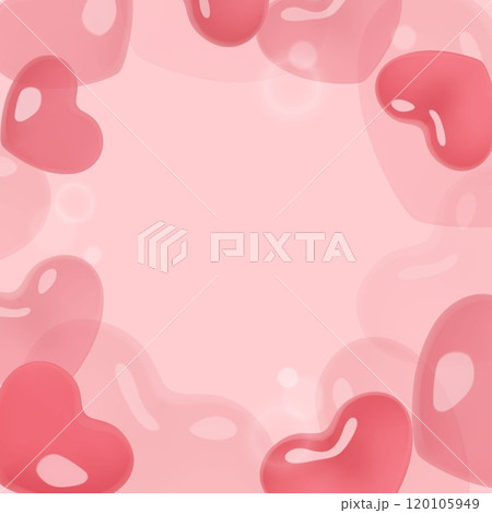 Pink heart shape bubbles romantic 3d background design with copy space Pink heart shape bubbles romantic 3d background design with copy space 120105949
