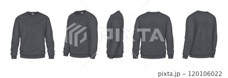 Casual long sleeves sweatshirts realistic illustrations set Casual long sleeves sweatshirts realistic illustrations set 120106022