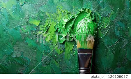 Greenwashing disinformation concept , green color environmentally responsible , generative ai  120106037