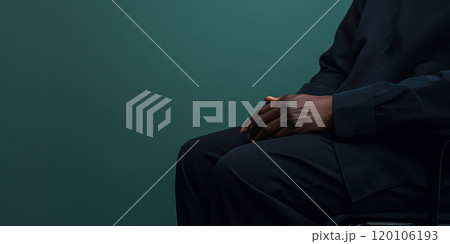 Close-Up of African-American Man Hands in Calm Pose 120106193