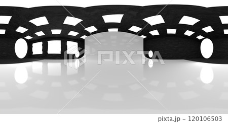 VR 360 studio panorama with reflections. Animation 3D hdri 120106503