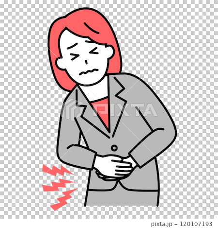 一個穿著西裝的女人肚子痛 120107193