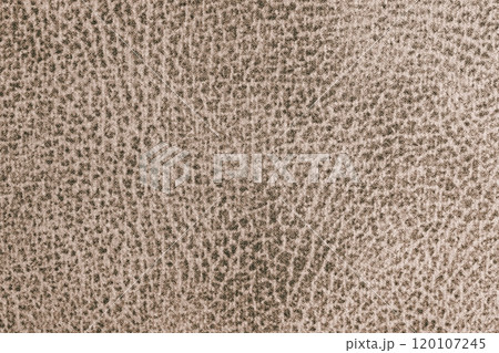 Jacquard brown fabric with abstract shabby spotted texture. Background, cloth structure 120107245