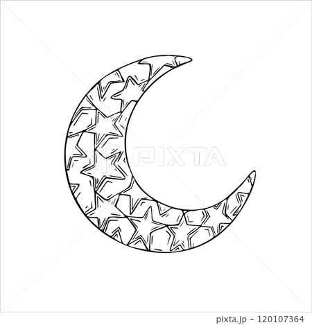 Vector Islamic minaret. Graphic illustration mosque, tower isolated on white background. Muslim hand drawn line sketch, holiday Ramadan Kareem or Eid Al Adha 2025. For designers, prints, postcards 120107364