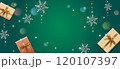 クリスマスプレゼントと雪の結晶　ベクター素材 120107397