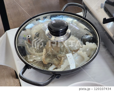 korea seafood. webfoot octopus, short arm octopus 120107434